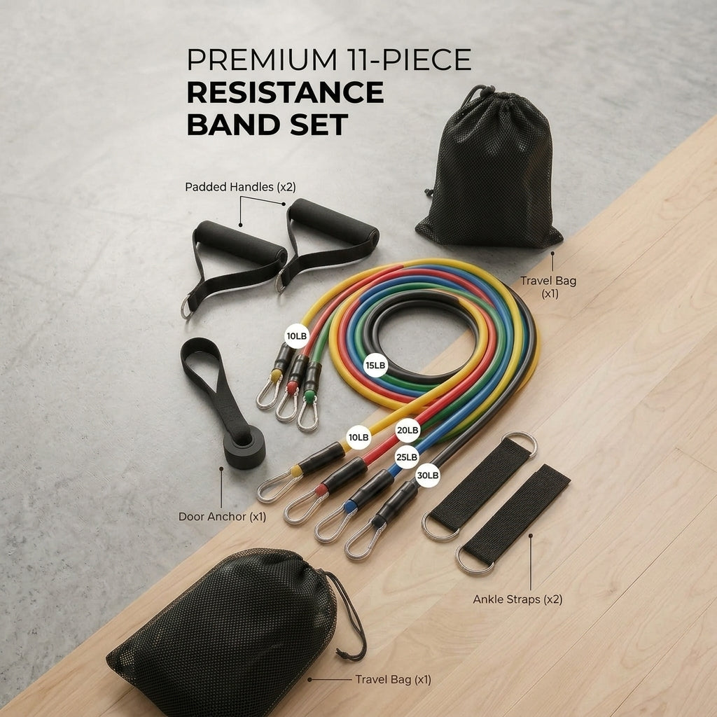 11 Pieces Gym Power Resistance Bands Set for Workout